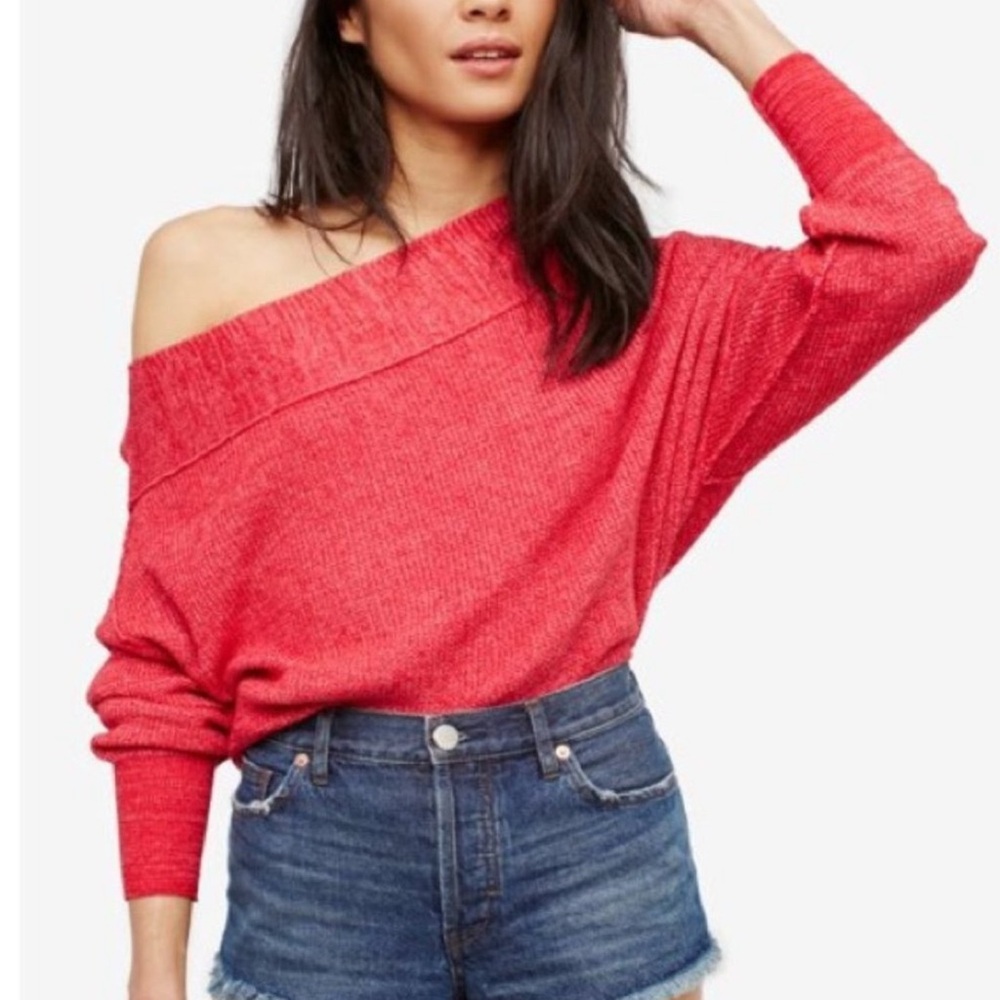 Free People Alana Linen Asymmetrical Sweater